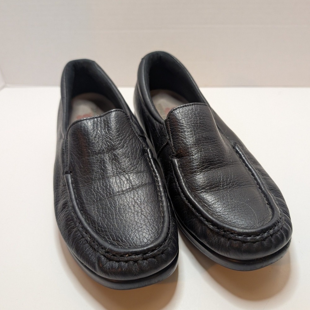 SAS Tripad Comfort Loafers Black Leather Slip On Walking Shoes Women 8.5 39-40